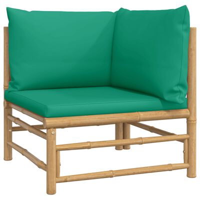 vidaXL 9-delige Loungeset met kussens bamboe groen