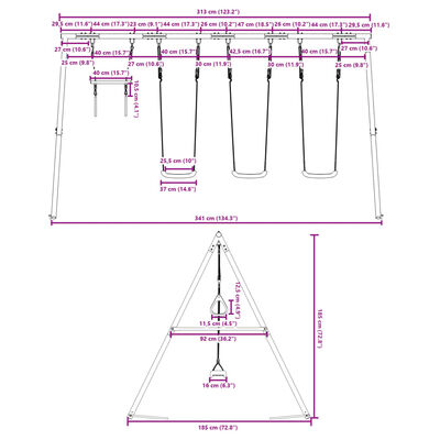 vidaXL Schommelset met schommels en trapeze