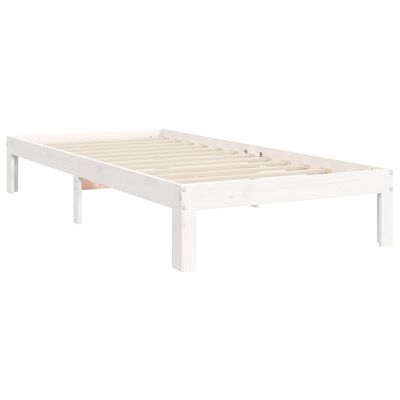 vidaXL Bedframe zonder matras massief grenenhout wit 90x200 cm