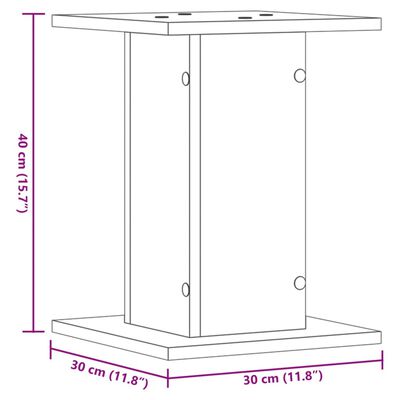 vidaXL Speakerstandaards 2 st 30x30x40 cm bewerkt hout oud houtkleurig