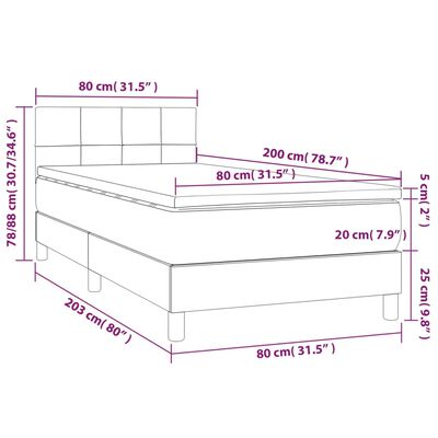 vidaXL Boxspring met matras fluweel donkerblauw 80x200 cm