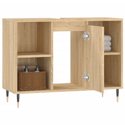 vidaXL Badkamerkast 80x33x60 cm bewerkt hout sonoma eikenkleurig