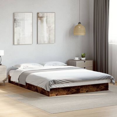 vidaXL Bedframe zonder matras hout gerookt eikenkleurig 120x200 cm