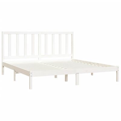 vidaXL Bedframe massief grenenhout wit 200x200 cm