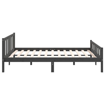 vidaXL Bedframe massief hout grijs 140x200 cm