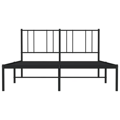 vidaXL Bedframe met hoofdbord metaal zwart 160x200 cm