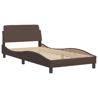 vidaXL Bed met matras kunstleer bruin 100x200 cm