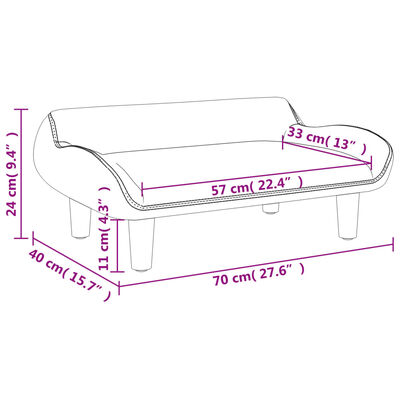 vidaXL Kinderbank 70x40x24 cm stof bruin