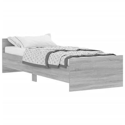 vidaXL Bedframe bewerkt hout grijs sonoma eiken 75x190 cm