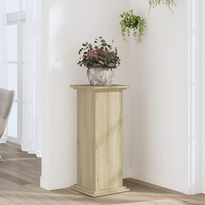 vidaXL Plantenstandaard 33x33x80 cm bewerkt hout sonoma eikenkleurig