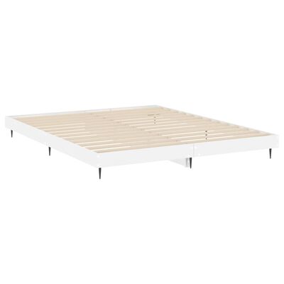 vidaXL Bedframe bewerkt hout hoogglans wit 120x200 cm