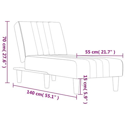 vidaXL Chaise longue stof lichtgrijs