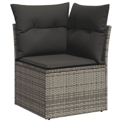 vidaXL 13-delige Loungeset met kussens poly rattan grijs