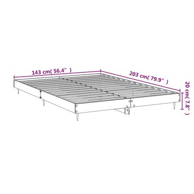 vidaXL Bedframe zonder matras hout gerookt eikenkleurig 140x200 cm