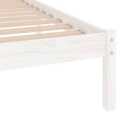 vidaXL Bedframe massief grenenhout wit 100x200 cm