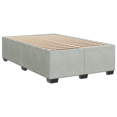 vidaXL Boxspring met matras fluweel lichtgrijs 120x200 cm