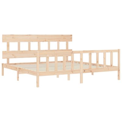 vidaXL Bedframe met hoofdbord massief hout