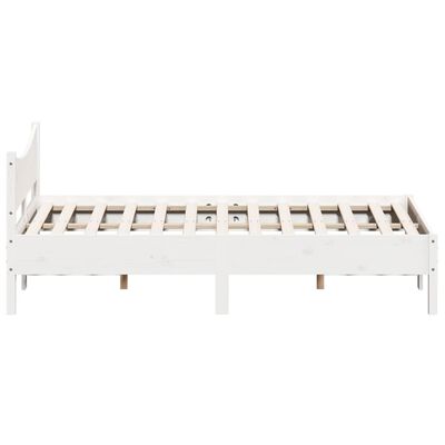 vidaXL Bedframe zonder matras massief grenenhout wit 120x190 cm