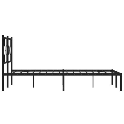 vidaXL Bedframe met hoofdbord metaal zwart 160x200 cm