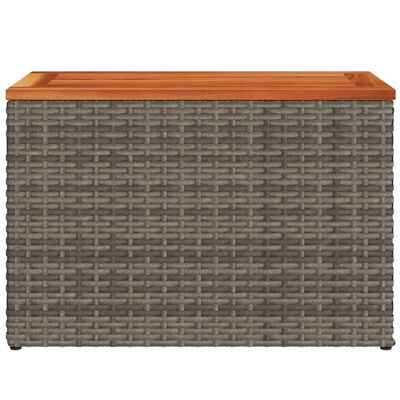 vidaXL Tuinbijzettafels 2 st 55x34x37 cm poly rattan en hout grijs