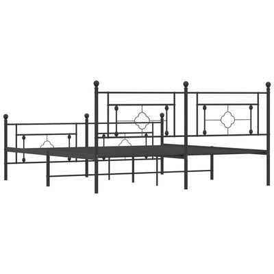 vidaXL Bedframe met hoofd- en voeteneinde metaal zwart 183x213 cm