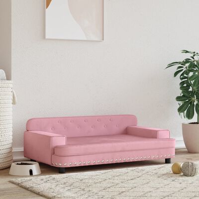 vidaXL Hondenmand 90x53x30 cm fluweel roze