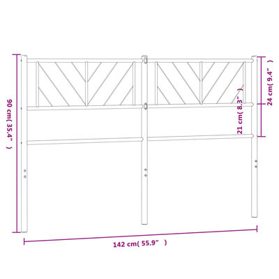 vidaXL Hoofdbord 135 cm metaal wit