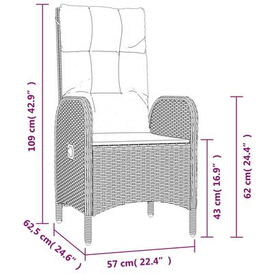 vidaXL Tuinstoelen 2 st poly rattan zwart