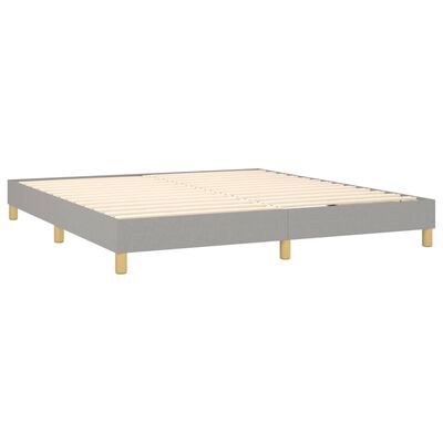 vidaXL Boxspring met matras stof lichtgrijs 180x200 cm