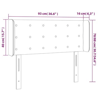 vidaXL Hoofdbord LED 93x16x78/88 cm stof groen