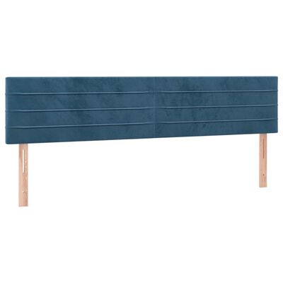 vidaXL Bedframe met hoofdbord fluweel donkerblauw 120x190 cm