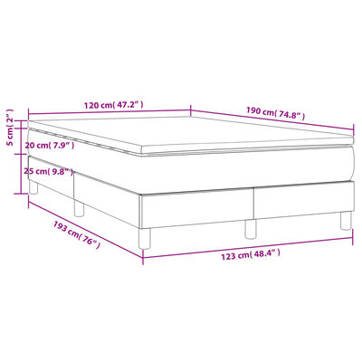 vidaXL Boxspring met matras stof crèmekleurig 120x190 cm