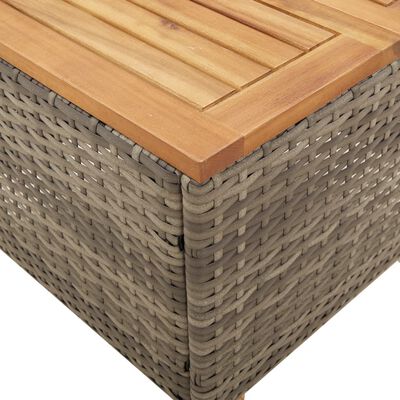 vidaXL Tuintafel 45x45x37 cm poly rattan en acaciahout grijs