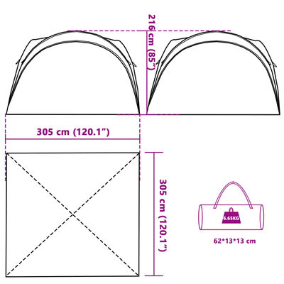 vidaXL Partytent waterdicht groen