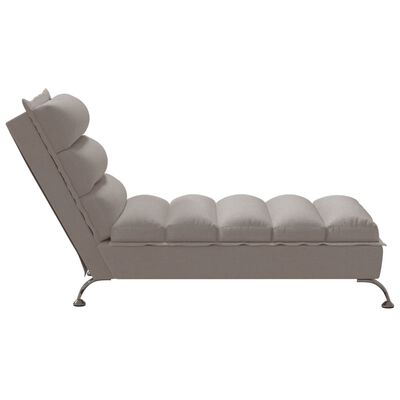 vidaXL Chaise longue met kussens stof taupe