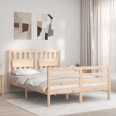 vidaXL Bedframe met hoofdbord massief hout