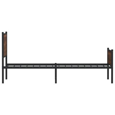 vidaXL Bedframe hoofd- en voeteneinde metaal bruin eiken 80x200 cm