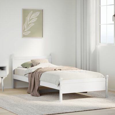 vidaXL Bedframe zonder matras massief grenenhout wit 90x200 cm