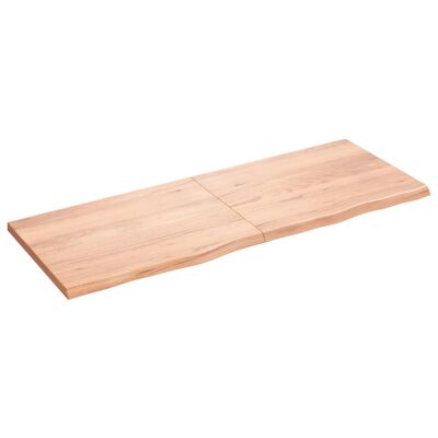 vidaXL Wastafelblad 160x60x(2-4) cm behandeld massief hout lichtbruin