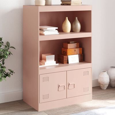 vidaXL Dressoir 67x39x107 cm staal roze