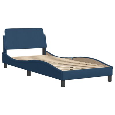 vidaXL Bed met matras stof blauw 90x190 cm