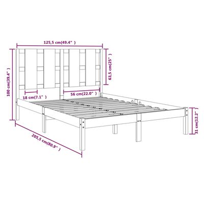 vidaXL Bedframe massief grenenhout 120x200 cm