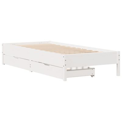 vidaXL Bedframe zonder matras massief grenenhout wit 140x200 cm