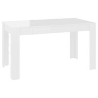 vidaXL Eettafel 140x74,5x76 cm spaanplaat hoogglans wit