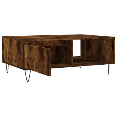 vidaXL Salontafel 90x60x35 cm bewerkt hout gerookt eikenkleurig