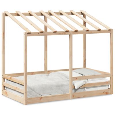 vidaXL Kinderbed met bedhuis 70x140 cm massief grenenhout