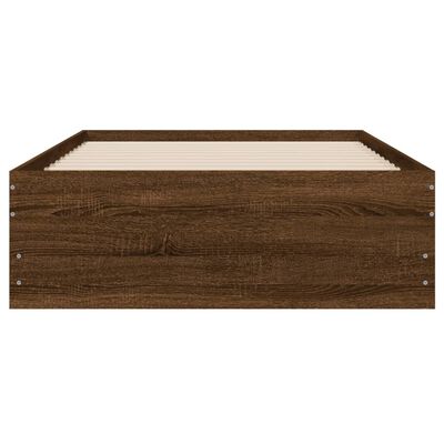 vidaXL Bedframe met lades bewerkt hout bruin eikenkleur 75x190 cm