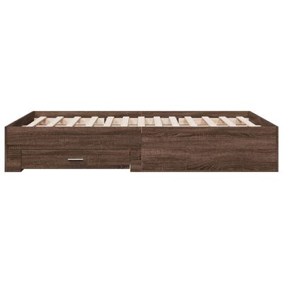 vidaXL Bedframe met lades bewerkt hout bruin eikenkleur 140x190 cm