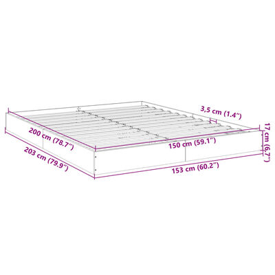 vidaXL Bedframe zonder matras bewerkt hout bruin eikenkleur 150x200 cm