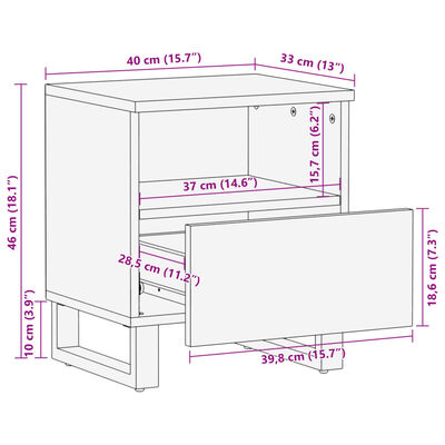 vidaXL Nachtkastjes 2 st 40x34x46 cm massief gerecycled hout